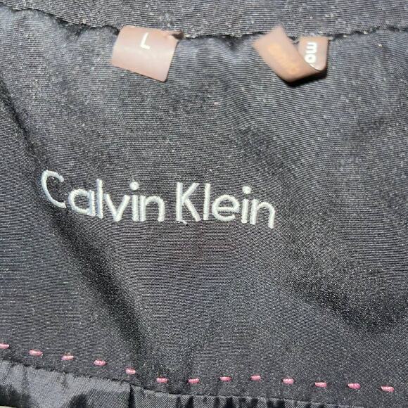 Calvin Klein Black Hooded Belted Trench Coat - Y2K Era Raincoat - Picture 5 of 12